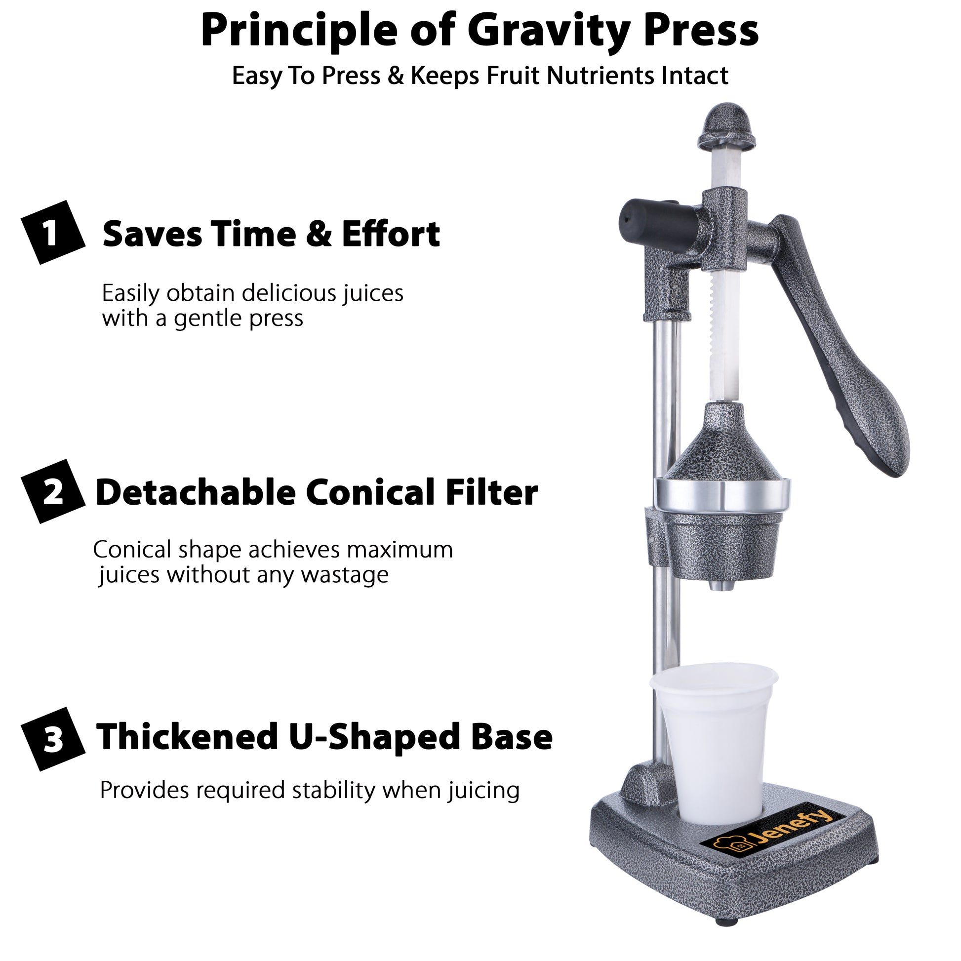 jenefy hand press juicer manual citrus juicer