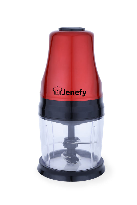 Jenefy Electric Vegetable Chopper for Kitchen 275 Watts Copper Motor 500 ml Bowl For Chop Mince Puree & Whisk 4 Bi Level Stainless steel Blade for Chopping Vegetable and Fruits