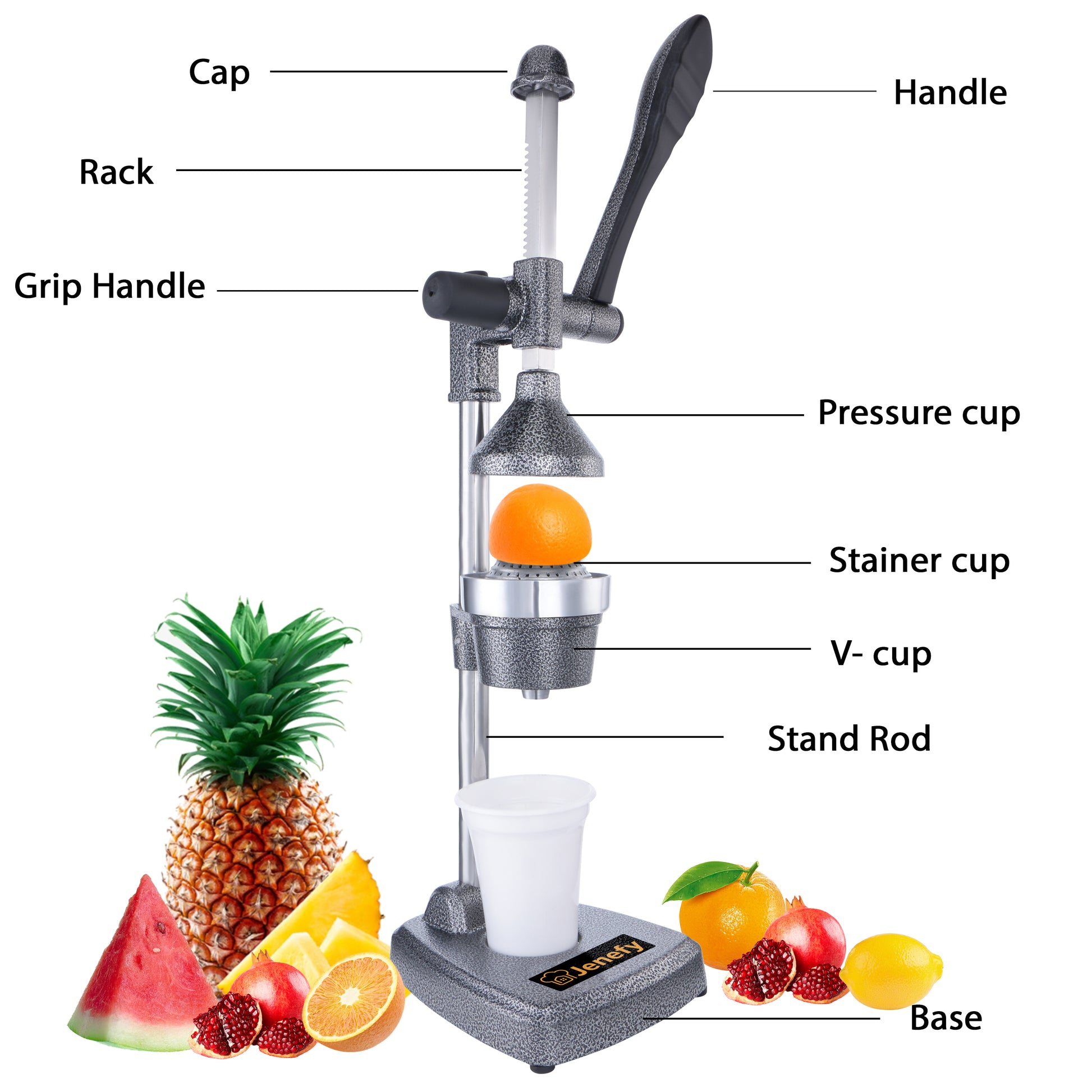 jenefy hand press juicer manual citrus juicer